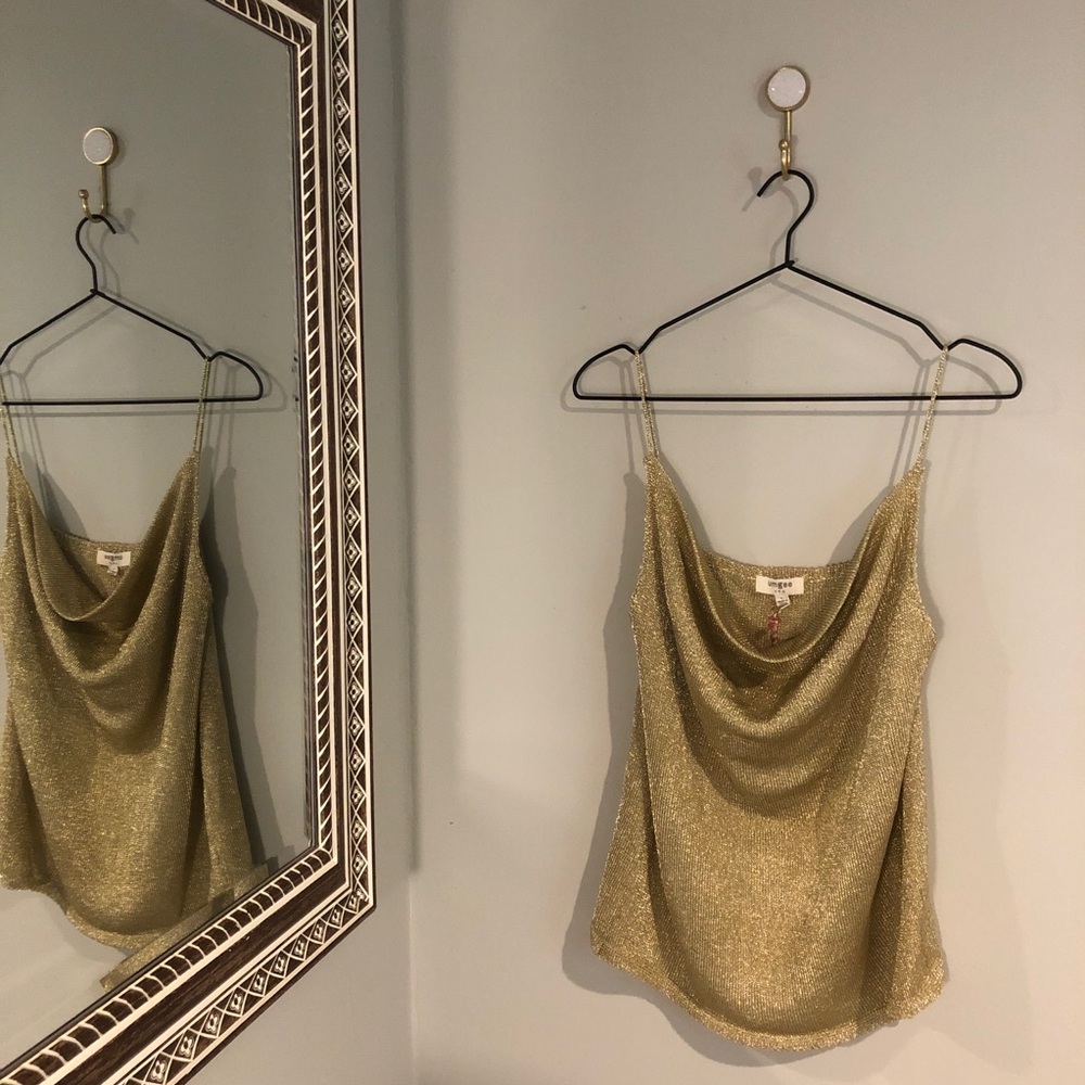 NWT | Boutique | Metallic Gold, Sparkle Tank Top